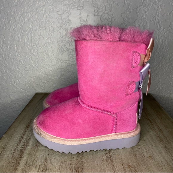 Ugg Pink Bailey Bow Fur Boots - Picture 4 of 9